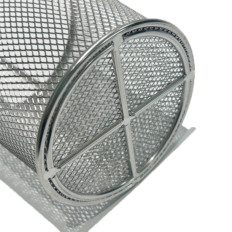 Stainless Steel Round Durable Long Handle Fried Leaky Basket Kitchen and Dining Room