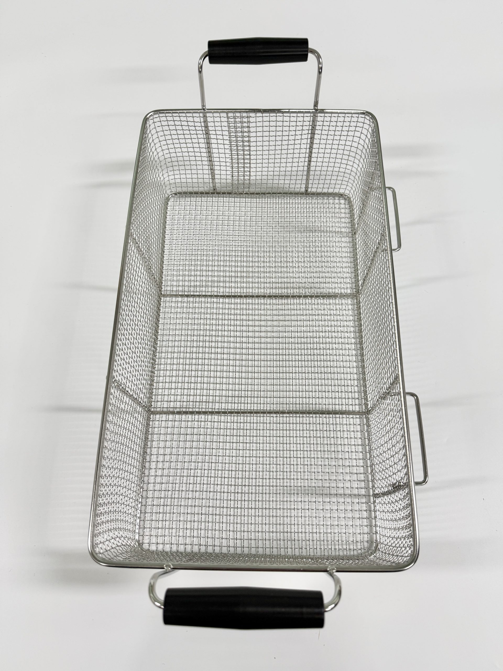 WF-301V frying basket with double handles and silicone handle protection, large capacity frying chicken basket