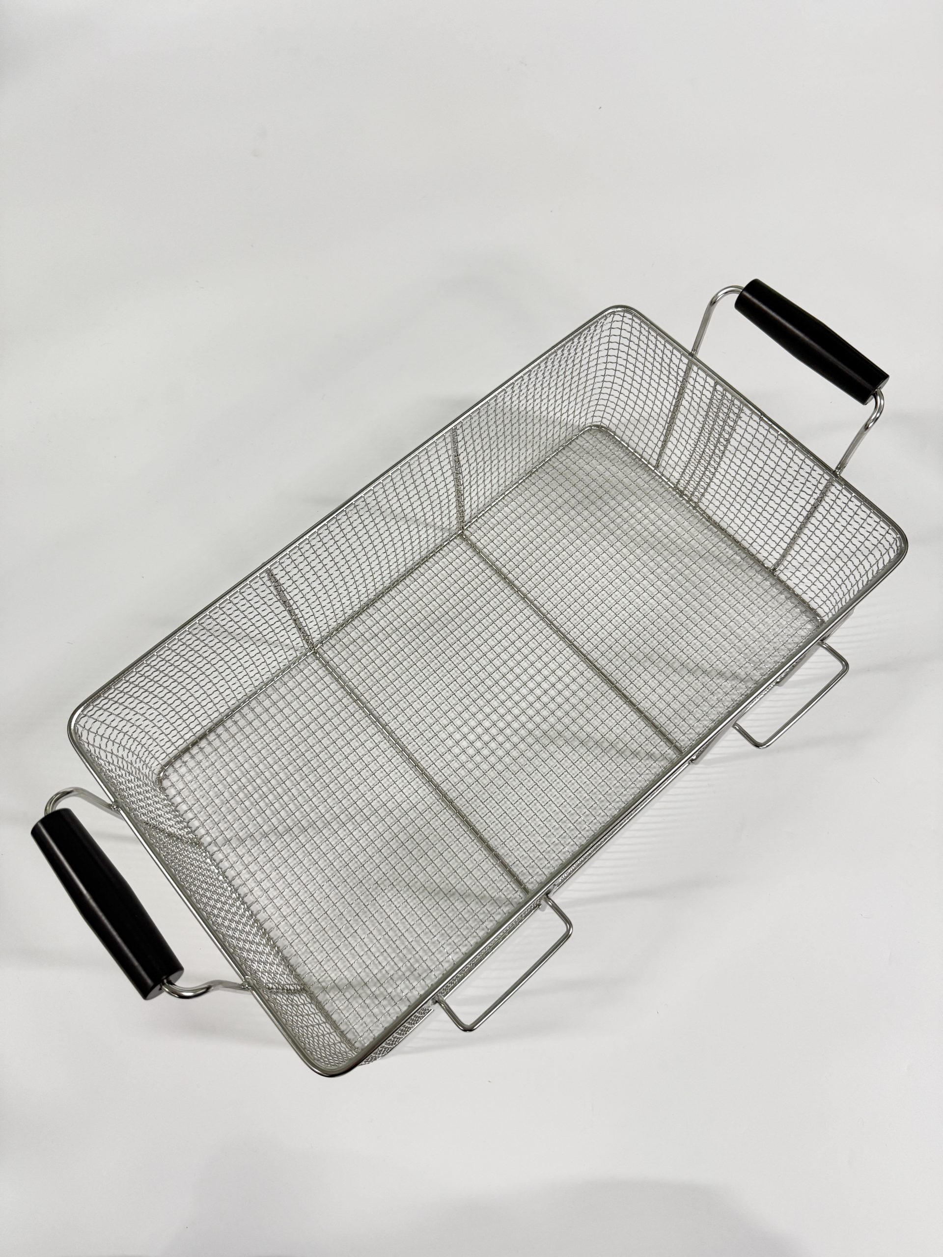 WF-301V frying basket with double handles and silicone handle protection, large capacity frying chicken basket