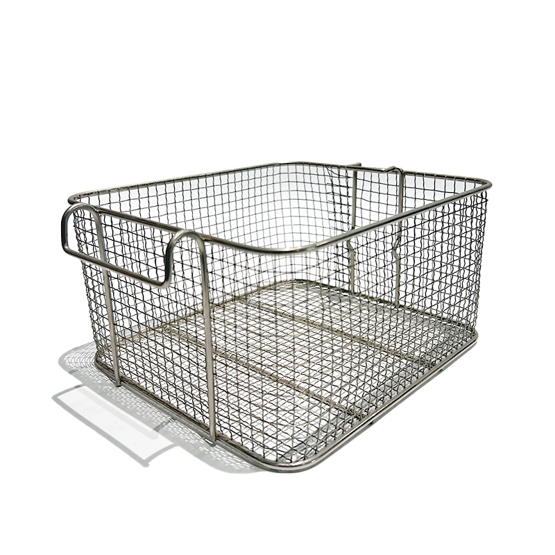 Stackable Insert Reinforced Base Dual Hooks Wire Frying Basket for Commercial Kitchens Fryer