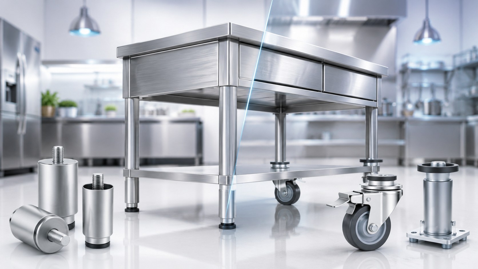 Adjustable Legs or Casters Which Is Better for Commercial Kitchen
