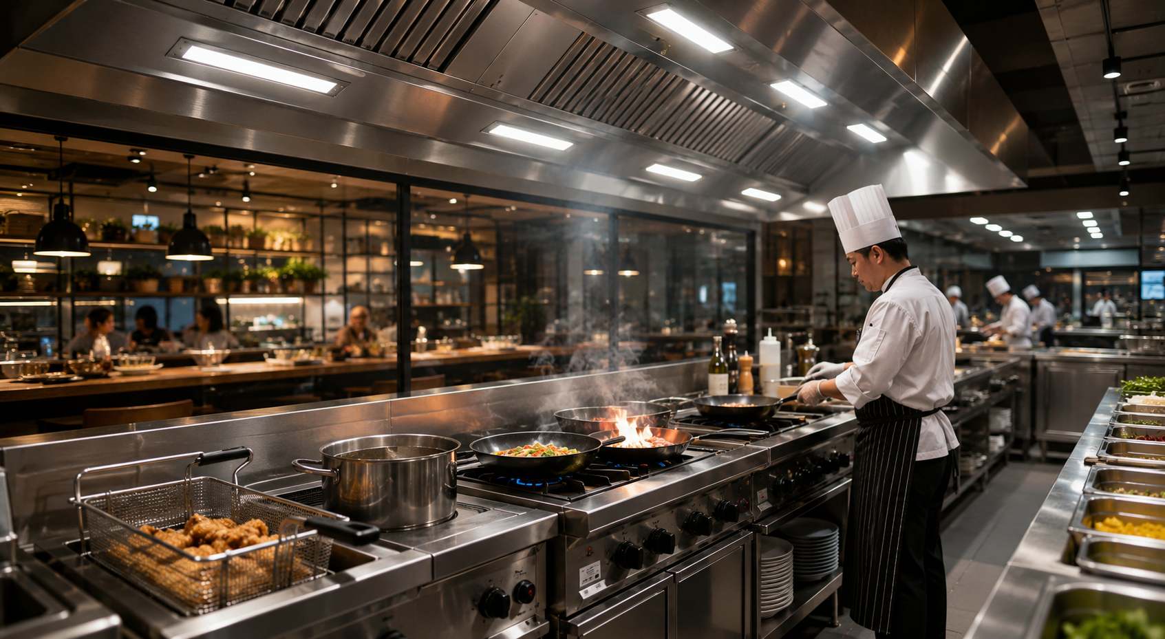 Anti-Glare Hood Lights for Open Commercial Kitchens