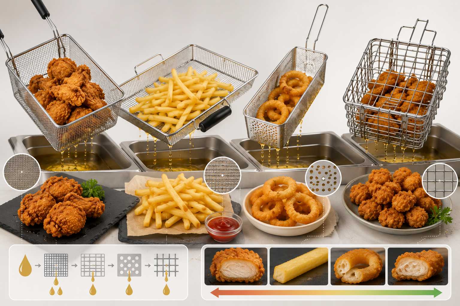 How Basket Design Affects Oil Drainage and Food Texture