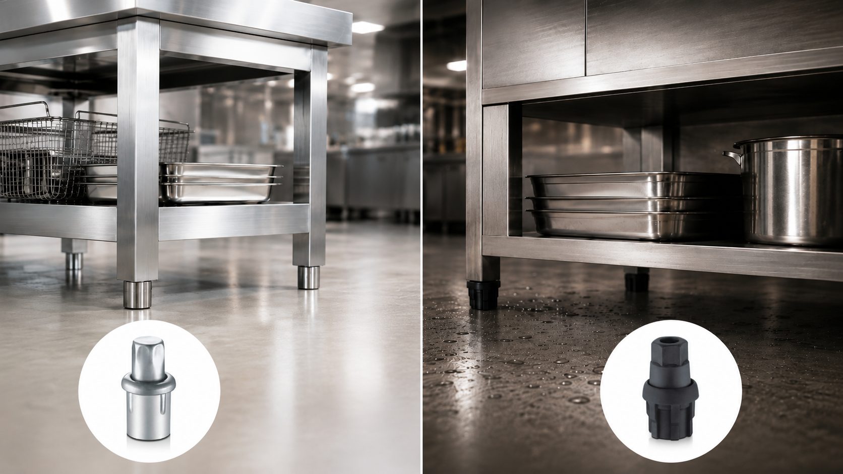 Stainless Steel Bullet Feet vs Plastic Feet Which Offers Better Value for Commercial Kitchens