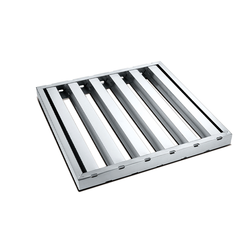 commercial stainless steel grease filter frame corners and baffle structure for shipping protection
