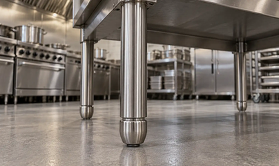 close-up inside a professional commercial kitchen maintenance area