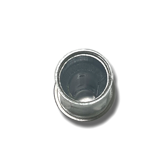 Open end of all steel bullet foot showing the hollow tube fitting